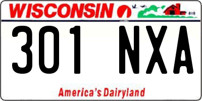 WI license plate 301NXA