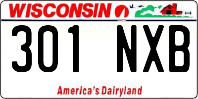 WI license plate 301NXB