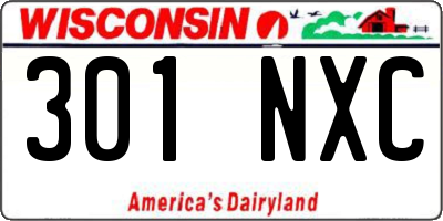 WI license plate 301NXC