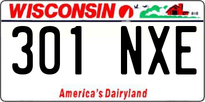 WI license plate 301NXE