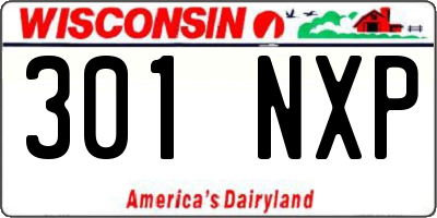 WI license plate 301NXP