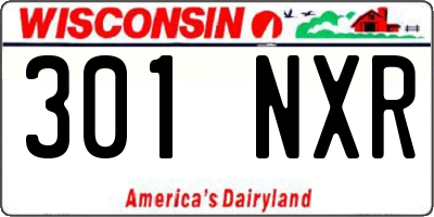WI license plate 301NXR