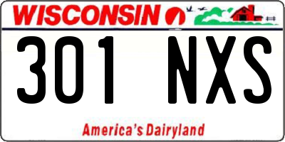 WI license plate 301NXS