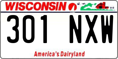 WI license plate 301NXW