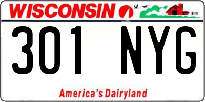 WI license plate 301NYG