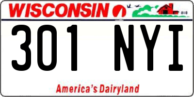 WI license plate 301NYI