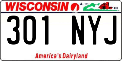 WI license plate 301NYJ