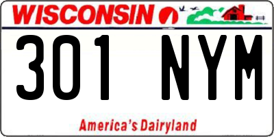 WI license plate 301NYM
