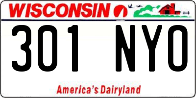 WI license plate 301NYO