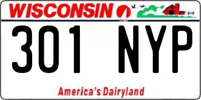WI license plate 301NYP