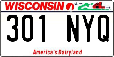 WI license plate 301NYQ