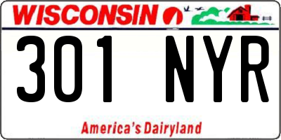 WI license plate 301NYR