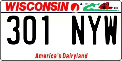 WI license plate 301NYW