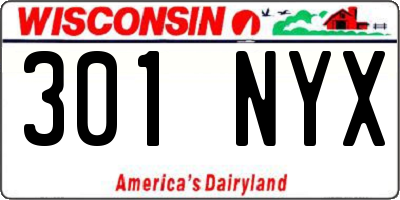 WI license plate 301NYX