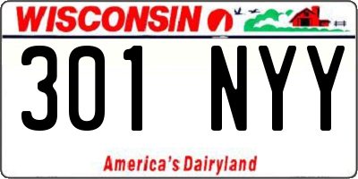 WI license plate 301NYY