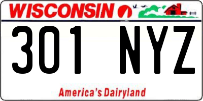 WI license plate 301NYZ