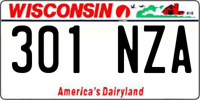 WI license plate 301NZA
