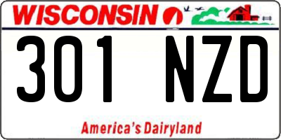 WI license plate 301NZD