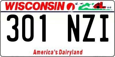 WI license plate 301NZI