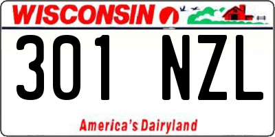 WI license plate 301NZL