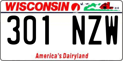 WI license plate 301NZW