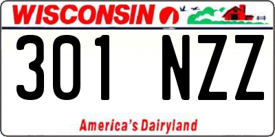 WI license plate 301NZZ