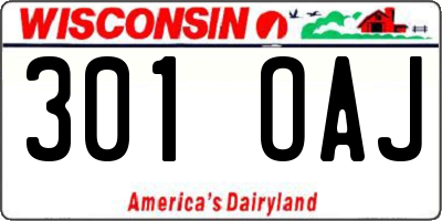WI license plate 301OAJ