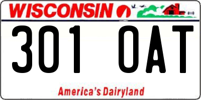 WI license plate 301OAT