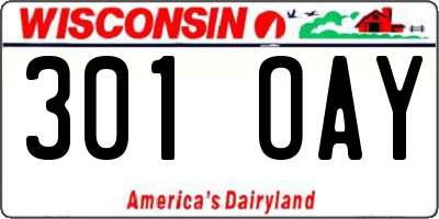 WI license plate 301OAY