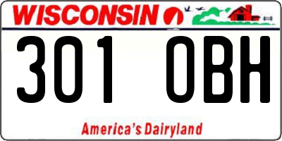 WI license plate 301OBH