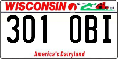 WI license plate 301OBI