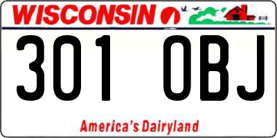 WI license plate 301OBJ