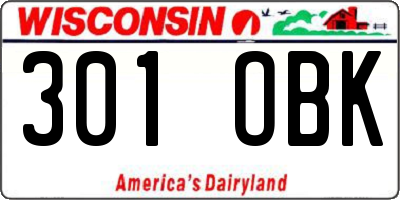 WI license plate 301OBK