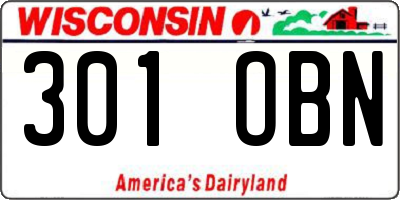 WI license plate 301OBN
