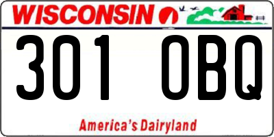 WI license plate 301OBQ