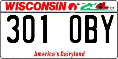 WI license plate 301OBY
