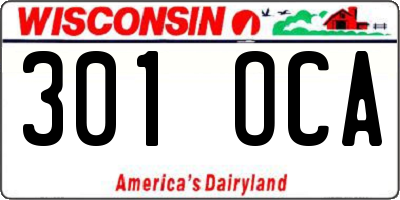 WI license plate 301OCA