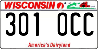 WI license plate 301OCC