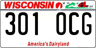WI license plate 301OCG