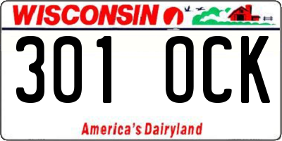 WI license plate 301OCK