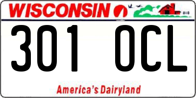 WI license plate 301OCL