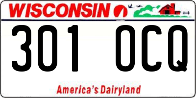 WI license plate 301OCQ