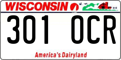 WI license plate 301OCR