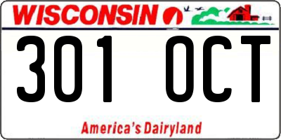 WI license plate 301OCT