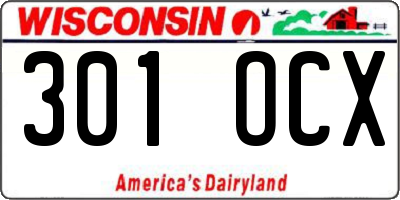 WI license plate 301OCX