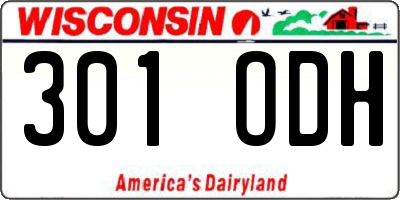 WI license plate 301ODH
