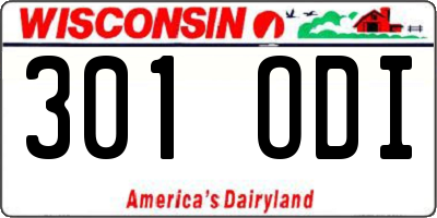 WI license plate 301ODI