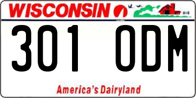 WI license plate 301ODM