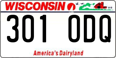 WI license plate 301ODQ