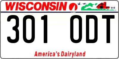 WI license plate 301ODT